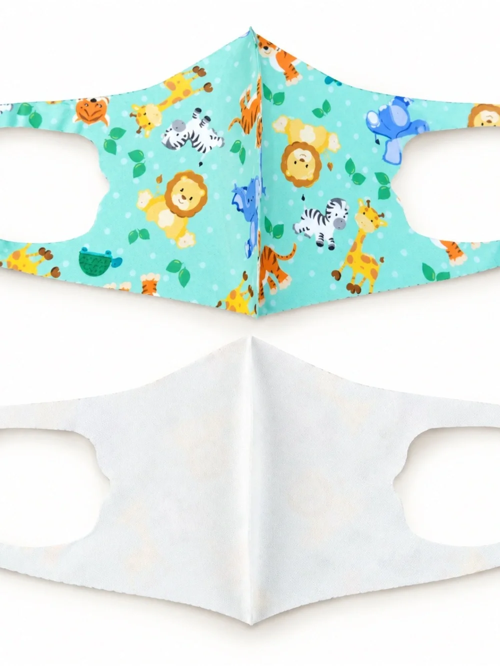 Kids Animal Print Face Mask in Light Teal